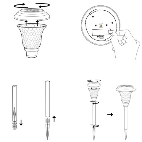 Zestaw Lamp Lampy Ogrodowe Solarne Wbijane Wodoodporne 42cm Zewnętrzne 6szt.