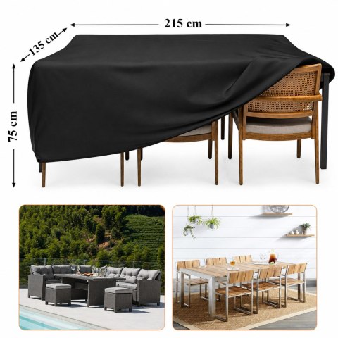 Pokrowiec Plandeka na Meble Ogrodowe Wodoodporny Stół Cateringowy 215x135x75