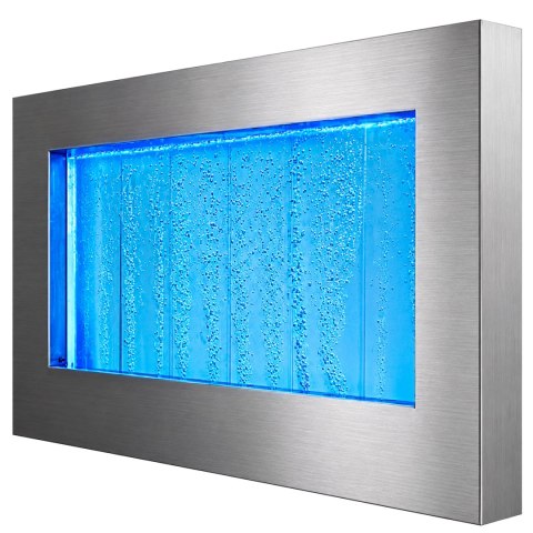 Wisząca Ściana Ścianka Wodna Bąbelkowa Fontanna LED RGB Kolory 95x55x11,5cm