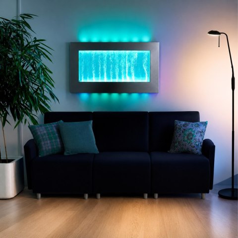 Wisząca Ściana Ścianka Wodna Bąbelkowa Fontanna LED RGB Kolory 95x55x11,5cm
