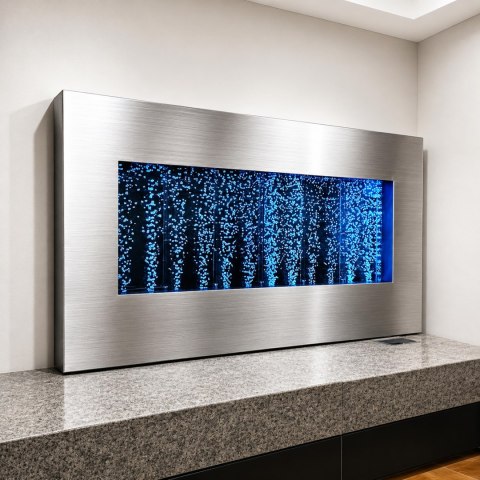Wisząca Ściana Ścianka Wodna Bąbelkowa Fontanna LED RGB Kolory 95x55x11,5cm