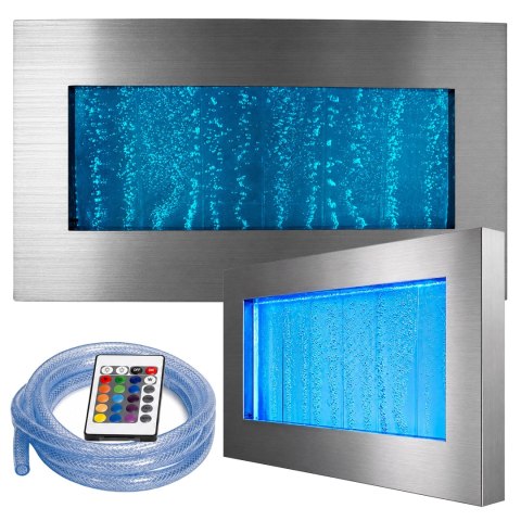 Wisząca Ściana Ścianka Wodna Bąbelkowa Fontanna LED RGB Kolory 95x55x11,5cm