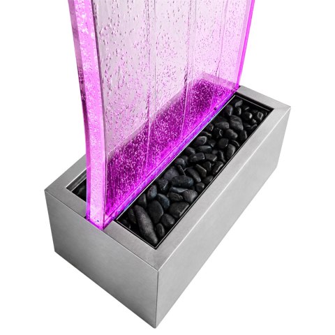Wolnostojąca Ściana Ścianka Wodna Bąbelkowa Fontanna LED Kolory 183x50x28cm