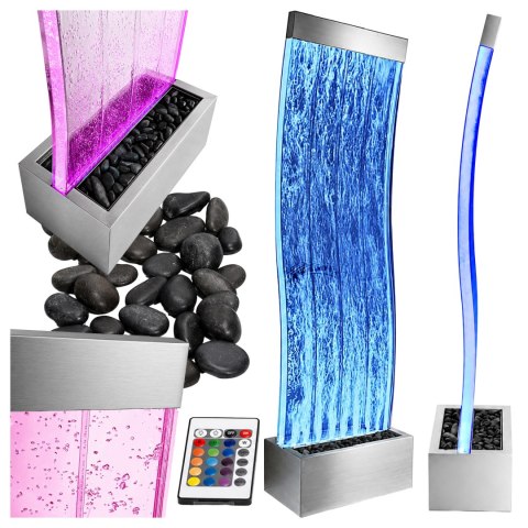 Wolnostojąca Ściana Ścianka Wodna Bąbelkowa Fontanna LED Kolory 183x50x28cm