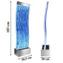 Wolnostojąca Ściana Ścianka Wodna Bąbelkowa Fontanna LED Kolory 183x50x28cm