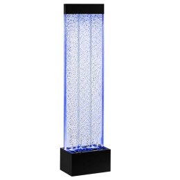 Wolnostojąca Ściana Ścianka Wodna Bąbelkowa Fontanna LED RGB Kolory 150x39x26cm
