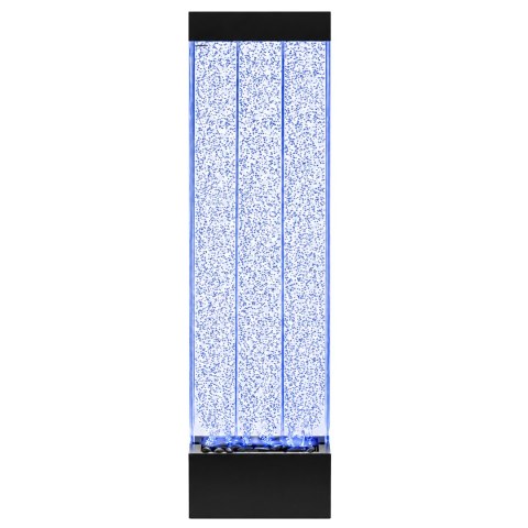 Wolnostojąca Ściana Ścianka Wodna Bąbelkowa Fontanna LED RGB Kolory 150x39x26cm