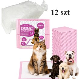 12x Podkłady Maty Higieniczne dla Psa Kota do Nauki Sikania 60x90cm Grube 50 szt