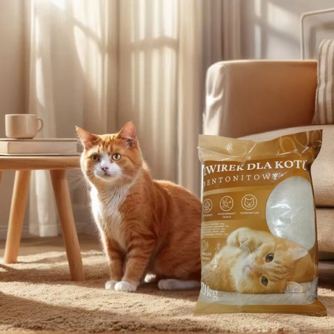 60x Żwirek Bentonitowy dla Kota Naturalny 20 kg Zbrylający Bezpyłowy Ultrachłonny