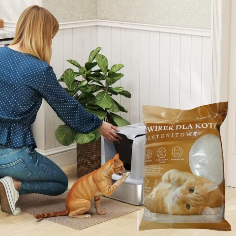 60x Żwirek Bentonitowy dla Kota Naturalny 20 kg Zbrylający Bezpyłowy Ultrachłonny