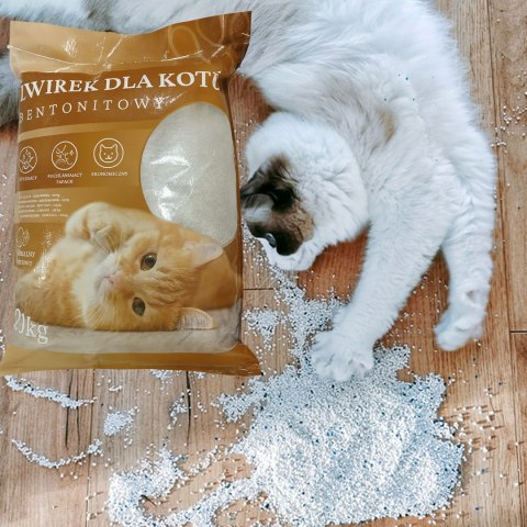 60x Żwirek Bentonitowy dla Kota Naturalny 20 kg Zbrylający Bezpyłowy Ultrachłonny