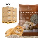 60x Żwirek Bentonitowy dla Kota Naturalny 20 kg Zbrylający Bezpyłowy Ultrachłonny