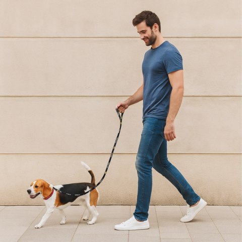 Smycz Nylonowa Trakcyjna 140 cm Linka Treningowa Spacerowa do Nauki Tresury