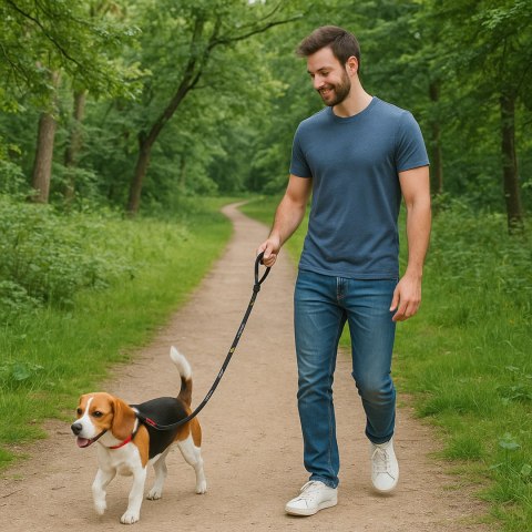 Smycz Nylonowa Trakcyjna 140 cm Linka Treningowa Spacerowa do Nauki Tresury