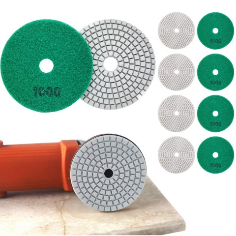 10x Tarcza Diamentowa Polerska 80mm do Szlifowania Gresu Płytek Na Rzep 1000
