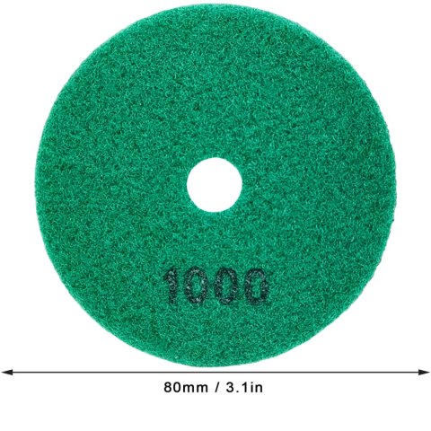 10x Tarcza Diamentowa Polerska 80mm do Szlifowania Gresu Płytek Na Rzep 1000