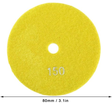 10x Tarcza Diamentowa Polerska 80mm do Szlifowania Gresu Płytek Na Rzep 150