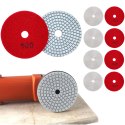 10x Tarcza Diamentowa Polerska 80mm do Szlifowania Gresu Płytek Na Rzep 500
