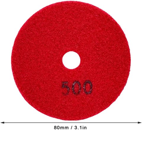 10x Tarcza Diamentowa Polerska 80mm do Szlifowania Gresu Płytek Na Rzep 500