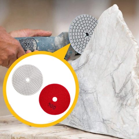10x Tarcza Diamentowa Polerska 80mm do Szlifowania Gresu Płytek Na Rzep 500