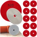10x Tarcza Diamentowa Polerska 80mm do Szlifowania Gresu Płytek Na Rzep 500