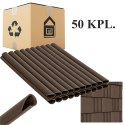 50x Klipsy do Taśmy Ogrodzeniowej Zaczepy Montażowe Osłony Brązowe 19cm 20 szt