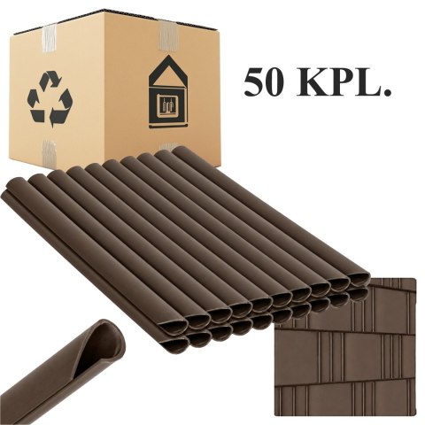50x Klipsy do Taśmy Ogrodzeniowej Zaczepy Montażowe Osłony Brązowe 19cm 20 szt