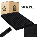 50x Klipsy do Taśmy Ogrodzeniowej Zaczepy Montażowe Osłony Czarne 19cm 20 szt