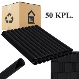 50x Klipsy do Taśmy Ogrodzeniowej Zaczepy Montażowe Osłony Czarne 19cm 20 szt