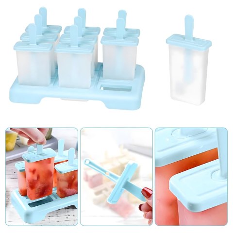 Foremki Forma do Lodów na Patyku Domowe Sorbet Lody Foremka 9 szt