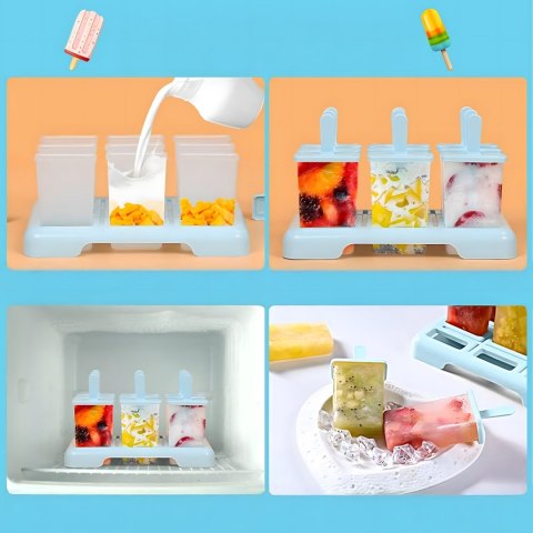 Foremki Forma do Lodów na Patyku Domowe Sorbet Lody Foremka 9 szt