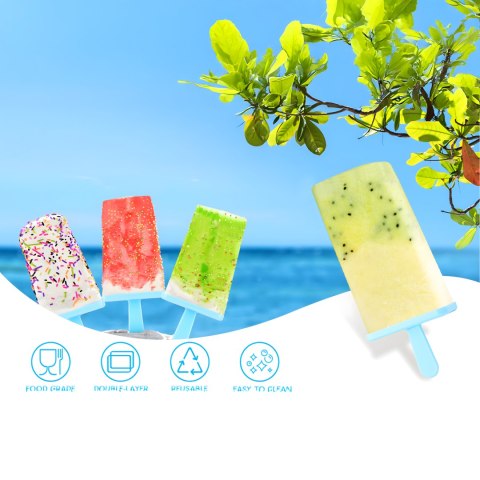 Foremki Forma do Lodów na Patyku Domowe Sorbet Lody Foremka 9 szt