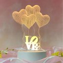Lampka Nocna Love Serca 3D Illusion do Sypialni dla Dzieci Prezent USB