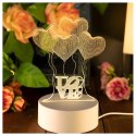 Lampka Nocna Love Serca 3D Illusion do Sypialni dla Dzieci Prezent USB