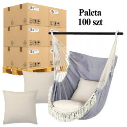 100x Fotel Wiszący Hamak Brazylijski Ogrodowy Huśtawka Krzeszło z Poduszkami