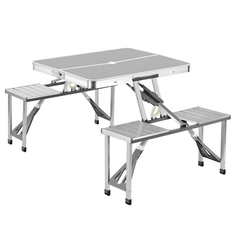 50x Składany Stolik Stół Turystyczny Kempingowy Aluminiowy podróżny z Ławkami