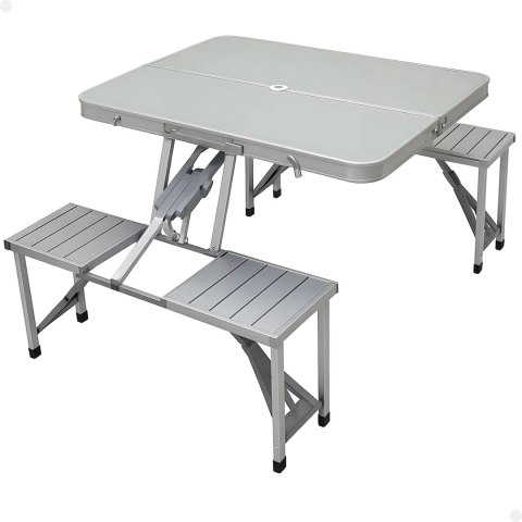 50x Składany Stolik Stół Turystyczny Kempingowy Aluminiowy podróżny z Ławkami