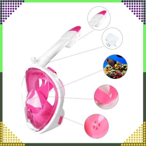 Maska do Nurkowania Pływania Snorkelingu Wody Pełnotwarzowa na Basen L/XL