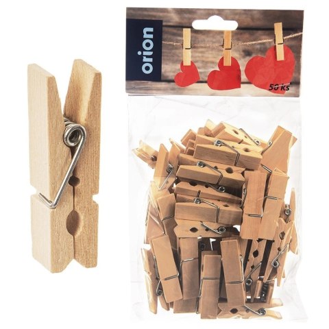 Klamerki Dekoracyjne ORION Drewniane 50 szt. 4,5 cm Scrapbooking