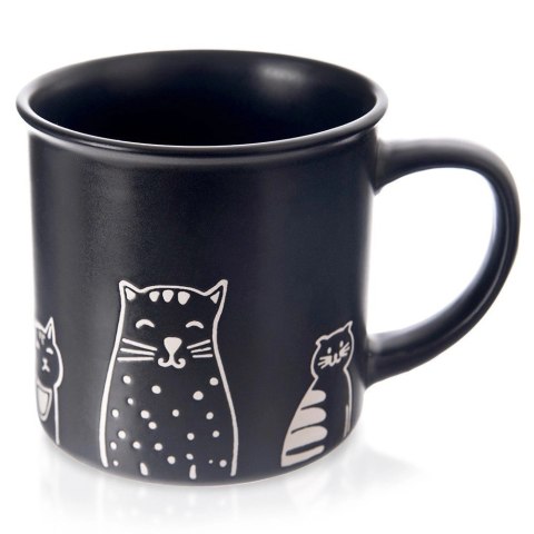 Kubek Ceramiczny Czarny Koty 500 ml ORION Odpowiedni do Zmywarki i Pojemny