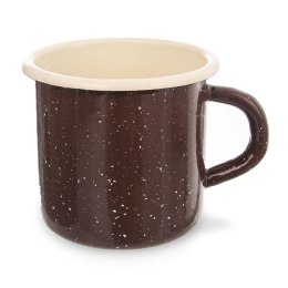 Kubek Garnuszek Emaliowany Stalowy Tradycyjny Retro Brązowy ORION 400 ml