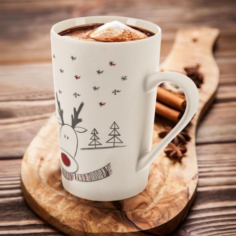 Kubek Porcelanowy 430 ml ORION Renifer Świąteczny do Zmywarki Mikrofalówki