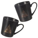 Kubek Porcelanowy 500 ml ORION Czarny Choinka Świąteczny do Mikrofali