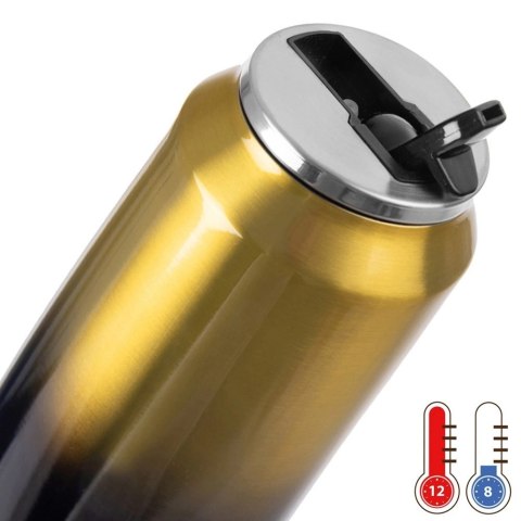 Kubek Termiczny Puszka 700 ml ORION Czarno Złoty Stal Nierdzewna Szczelny