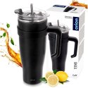 Kubek termiczny stalowy czarny z uchwytem TERMO 1,2 l