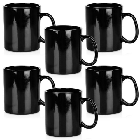 Kubki Szklane 300 ml 6 Szt. ORION Czarne Szkło Opalowe do Zmywarki