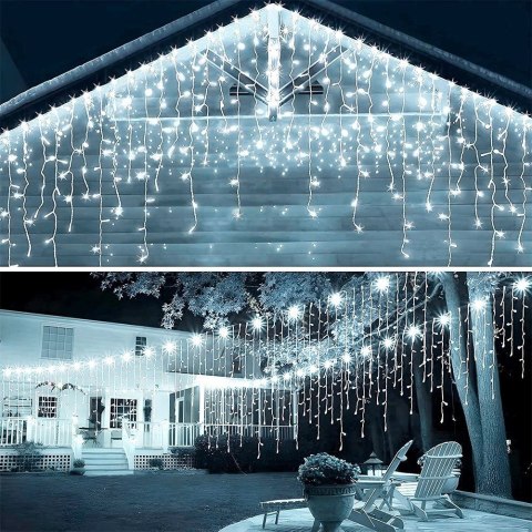 Kurtyna Świetlna Zewnętrzna 500 led 11,5 m ORION Zimna Barwa ip44