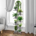 Kwietnik Stojak Kaskada Metalowy Czarny 8-poziomowy VILDE 142 cm