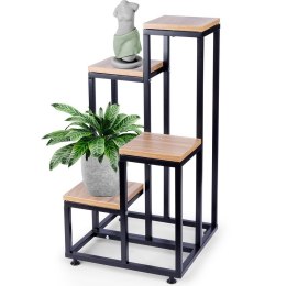 Kwietnik Stojak na Kwiaty 4-Poziomowy Kaskada Metalowy Loft VILDE 69 cm