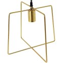 Lampa Wisząca Metalowa Czarna Złota 32 x 29 cm VILDE z Ozdobną Żarówką